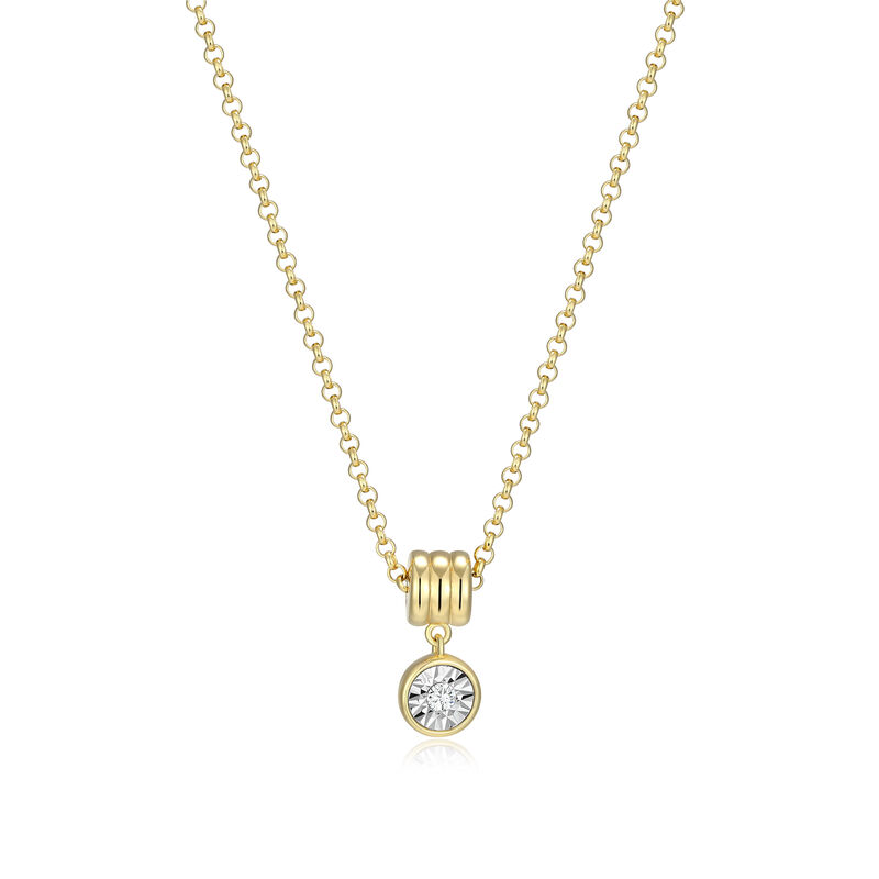 Lab Grown Diamond Bezel Necklace in Gold Plated Sterling Silver image number null